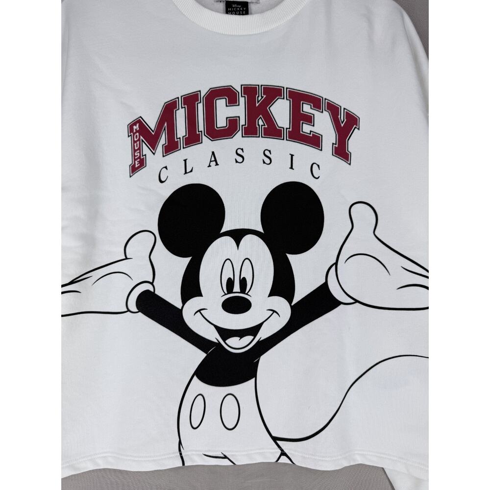 Stradivarius Disney Mickey Mouse White Sweatshirt Womens Medium
